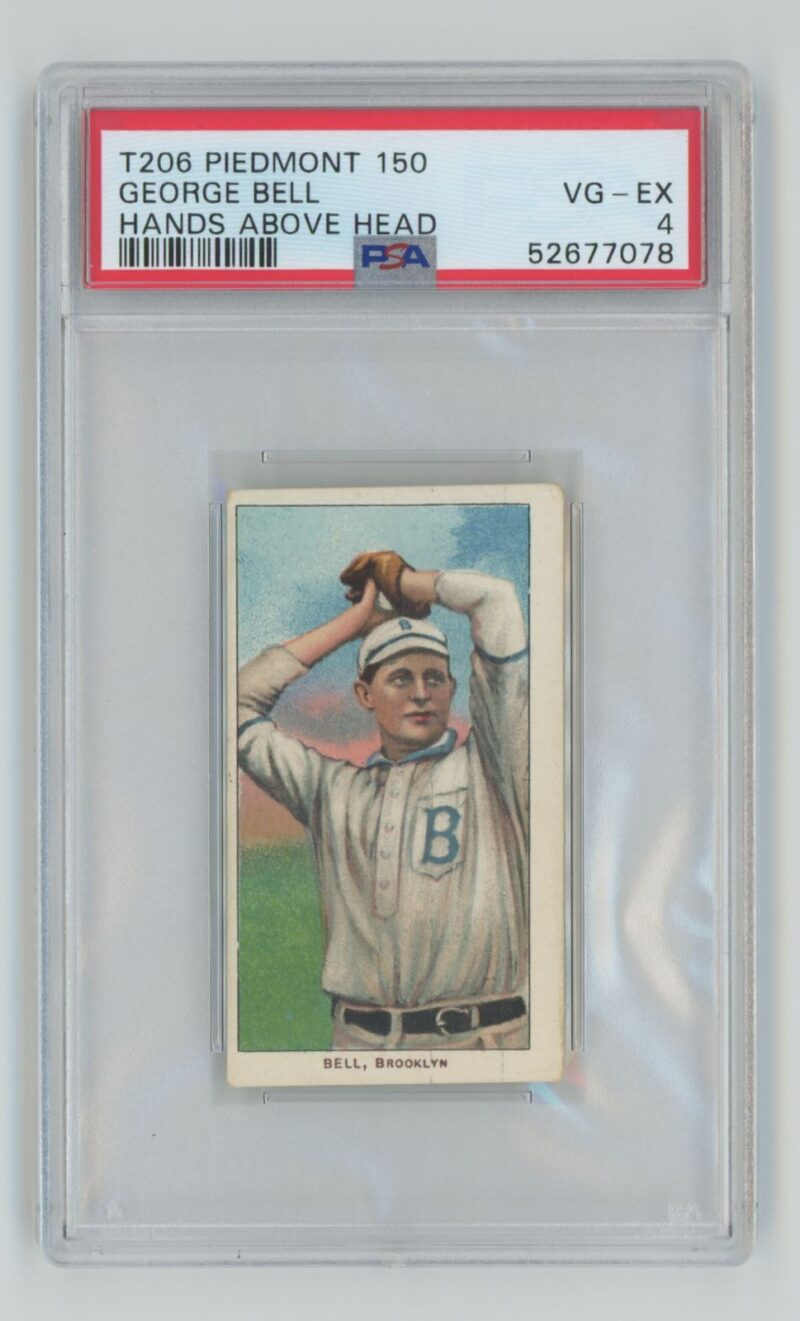 1909 PIEDMONT WHITE BORDER GEORGE BELL PSA 4 BROOKLYN HANDS ABOVE HEAD