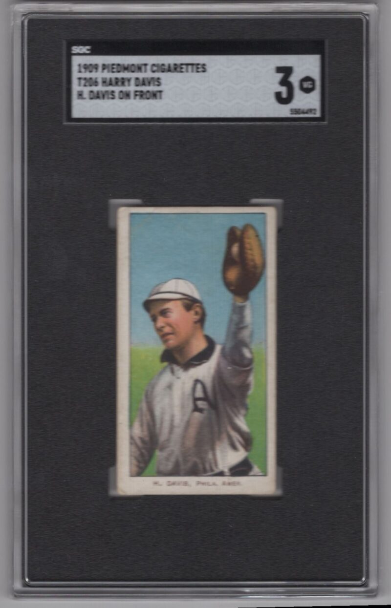1909 PIEDMONT WHITE BORDER HARRY DAVIS SGC 3 PHILA. H. DAVIS ON FRONT