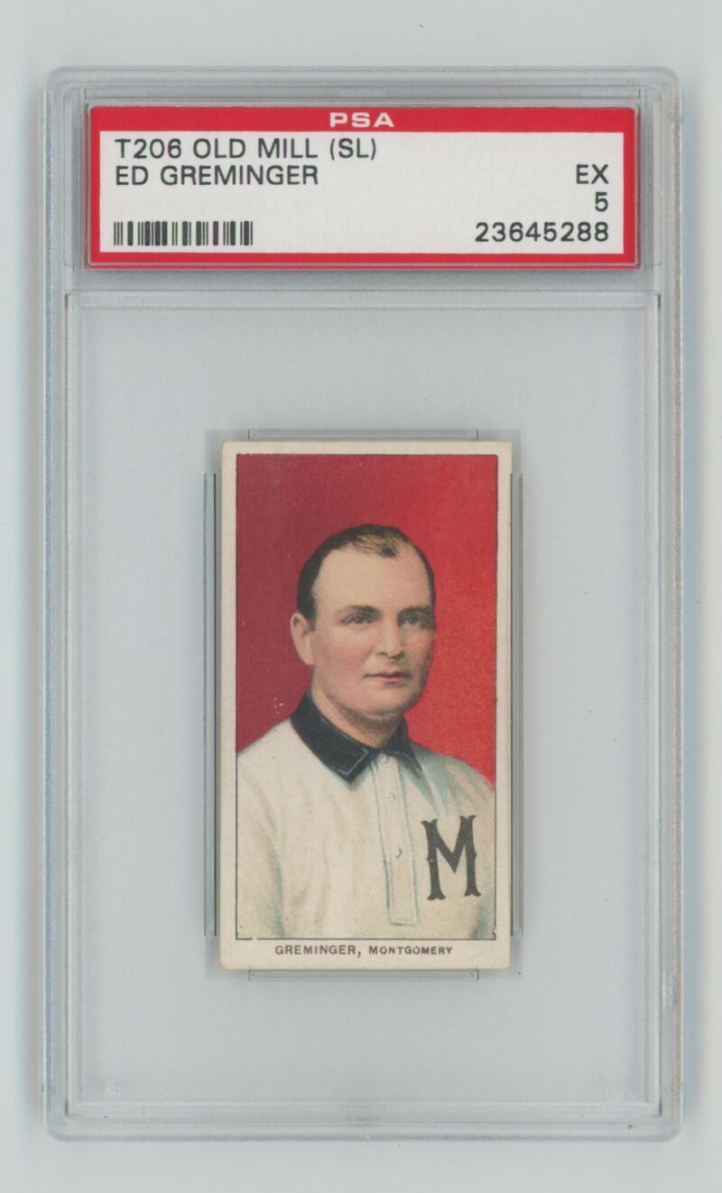 1909 WHITE BORDER ED GREMMINGER 23645288 PSA 5 MONTGOMERY OLD MILL  TOTAL POP 40