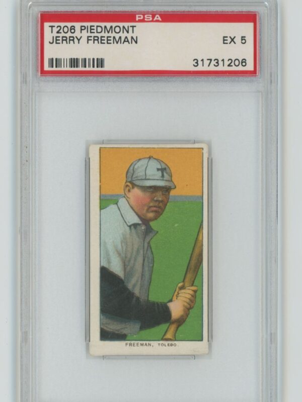 1909 WHITE BORDER JERRY FREEMAN PSA 5 TOLEDO MUD HENS POP 11 ONLY 11 HIGHER