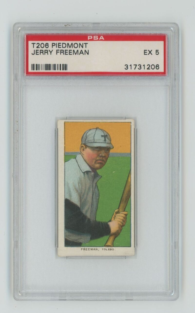 1909 WHITE BORDER JERRY FREEMAN PSA 5 TOLEDO MUD HENS POP 11 ONLY 11 HIGHER
