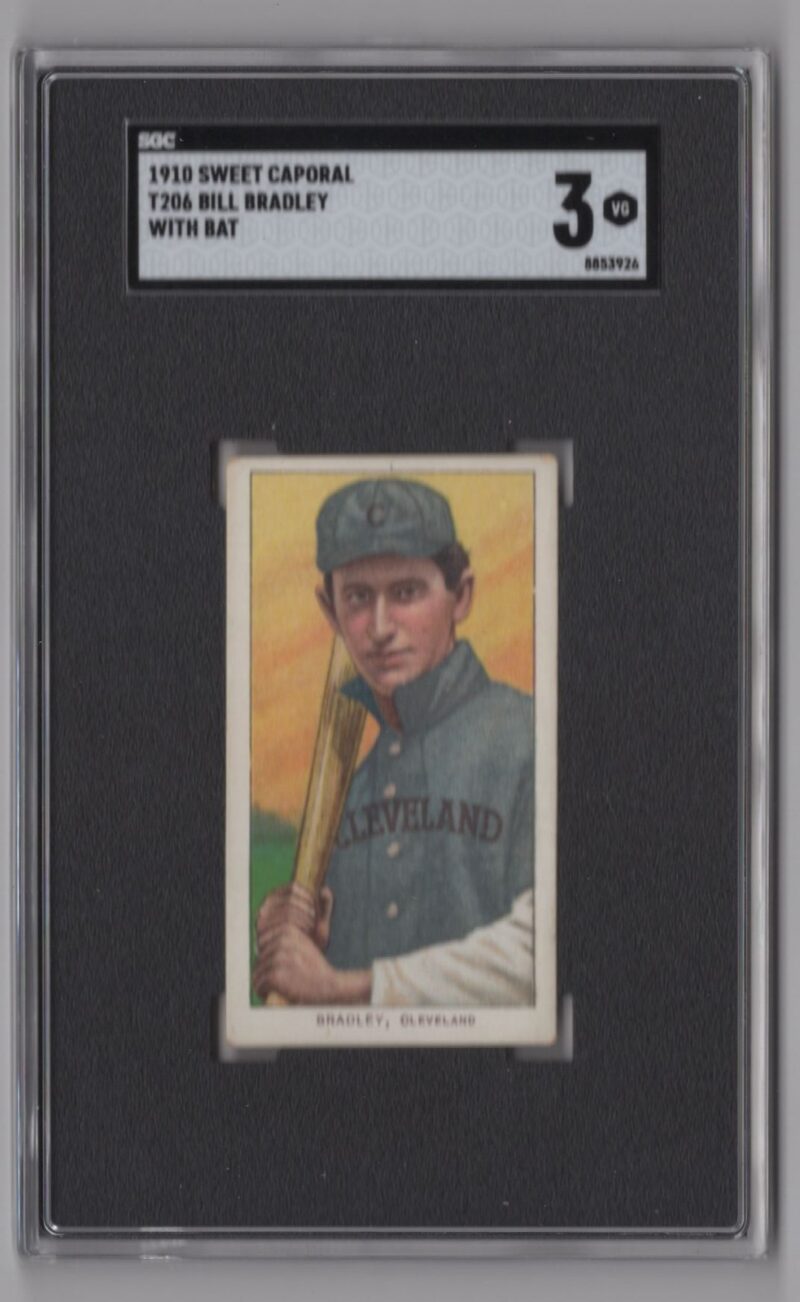1910 SWEET CAPORAL WHITE BORDER BILL BRADLEY SGC 3 CLEVELAND 286512188250