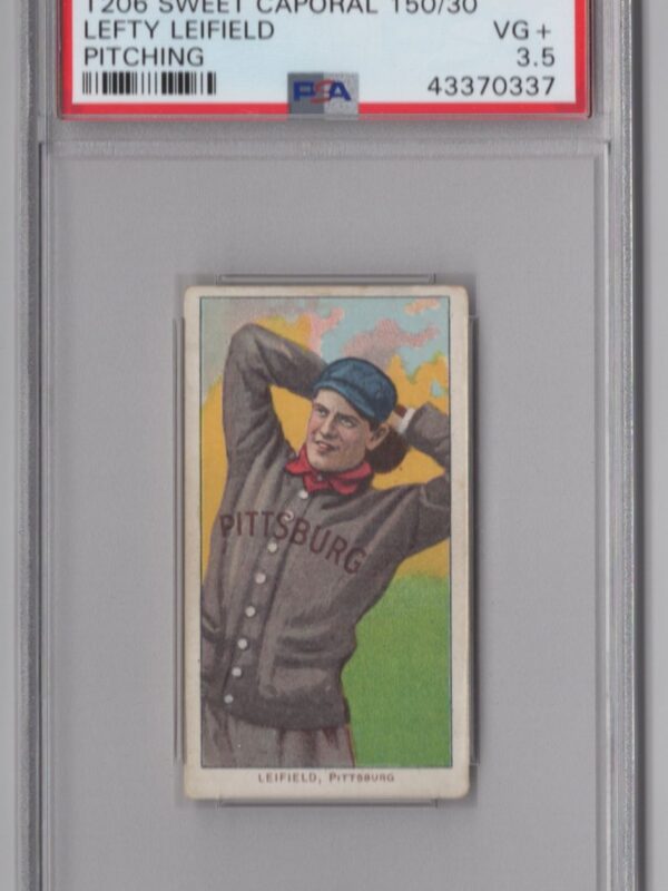 1910 SWEET CAPORAL WHITE BORDER LEFTY LEIFIELD PSA 3.5 PITTSBURGH PITCHING