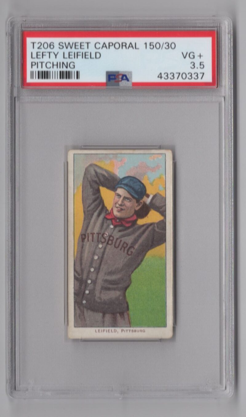 1910 SWEET CAPORAL WHITE BORDER LEFTY LEIFIELD PSA 3.5 PITTSBURGH PITCHING