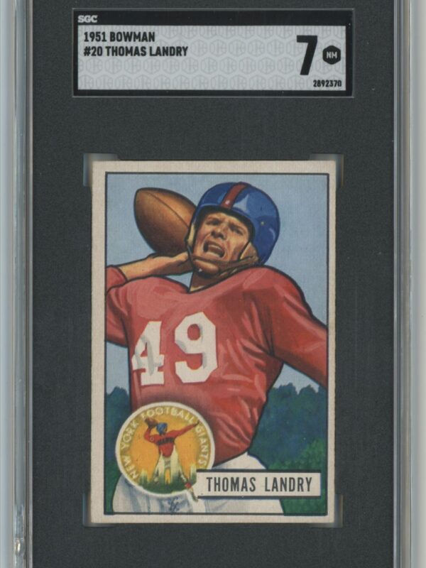 1951 BOWMAN TOM LANDRY ROOKIE SGC 7 NEW YORK GIANTS #20