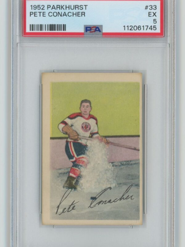 1952-53 VINTAGE HOCKEY PETE CONACHER ROOKIE PSA 5 CHICAGO BLACKHAWKS #33