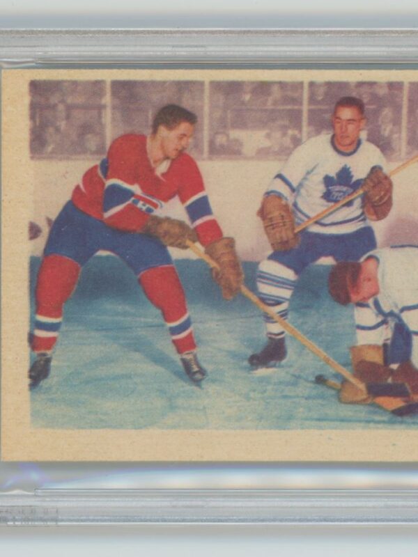 1955-56 PARKHURST HARRY LUMLEY - JEAN BELIVEAU - JIM MORRISON - HARRY WATSON PSA