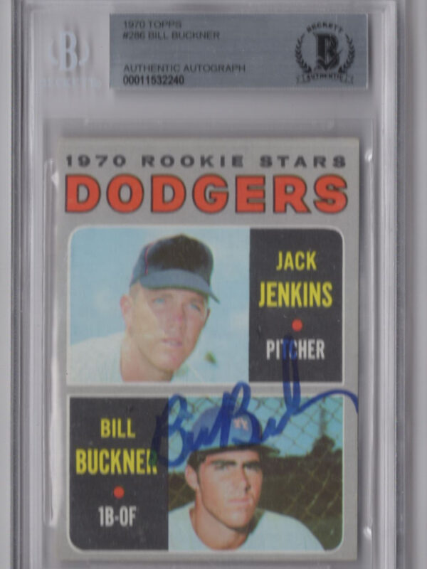 1970 TOPPS DODGERS ROOKIES - JACK JENKINS/BILL BUCKNER ROOKIE AUTO BECKETT LOS