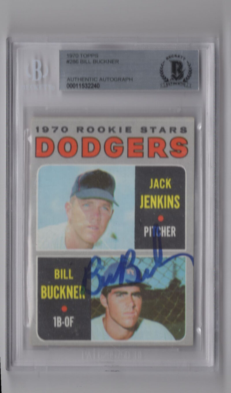 1970 TOPPS DODGERS ROOKIES - JACK JENKINS/BILL BUCKNER ROOKIE AUTO BECKETT LOS