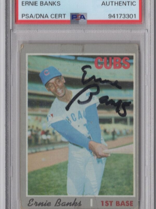 1970 TOPPS ERNIE BANKS AUTO PSA CHICAGO CUBS #630