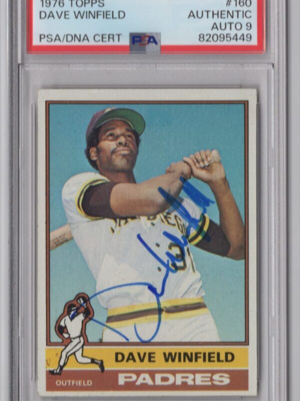 1976 TOPPS 3-15 DAVE WINFIELD AUTO PSA 9 SAN DIEGO PADRES #160