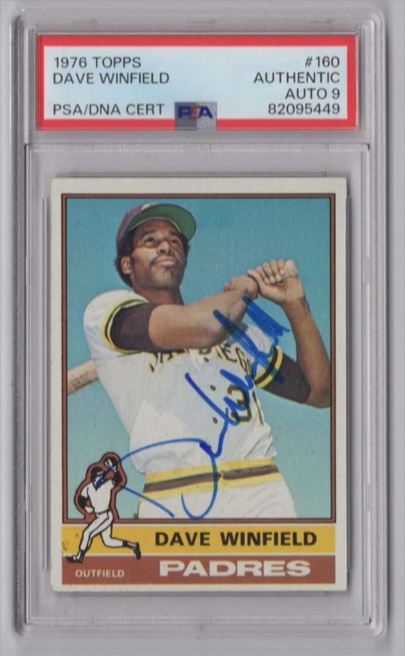 1976 TOPPS 3-15 DAVE WINFIELD AUTO PSA 9 SAN DIEGO PADRES #160