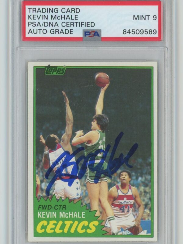 1981-82 TOPPS BOB MCADOO ROOKIE AUTO PSA 9 BOSTON CELTICS #E75 AUTHENTIC