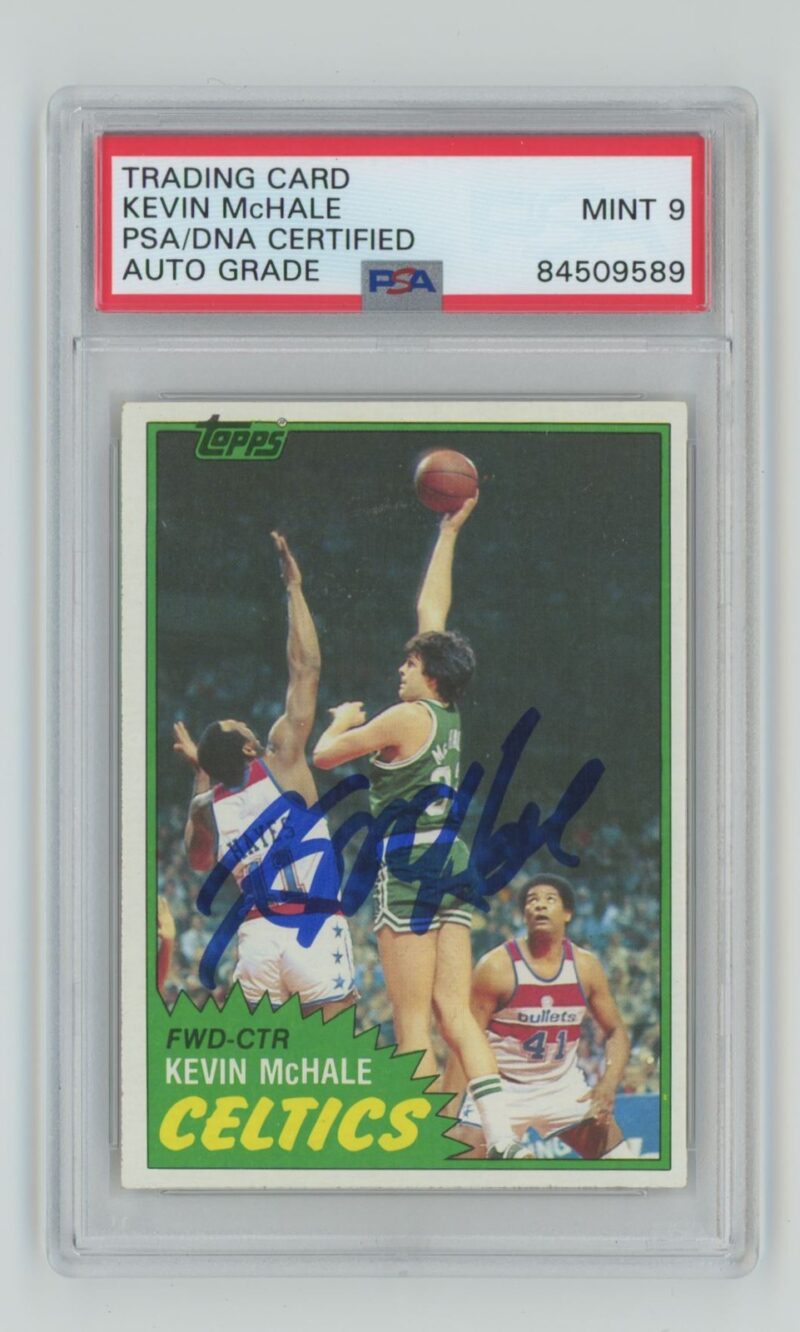 1981-82 TOPPS BOB MCADOO ROOKIE AUTO PSA 9 BOSTON CELTICS #E75 AUTHENTIC