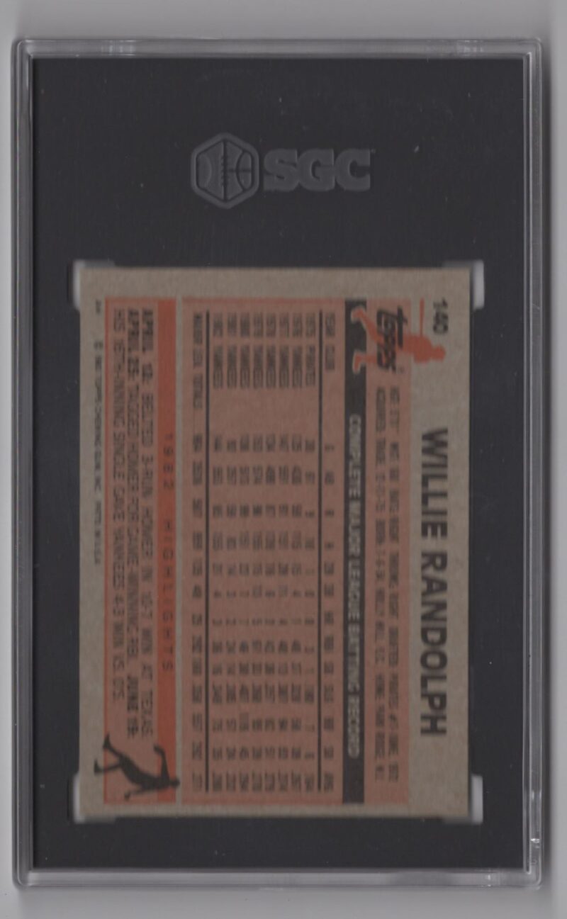 1983 TOPPS WILLIE RANDOLPH SGC 6 NEW YORK YANKEES #140 - Image 3