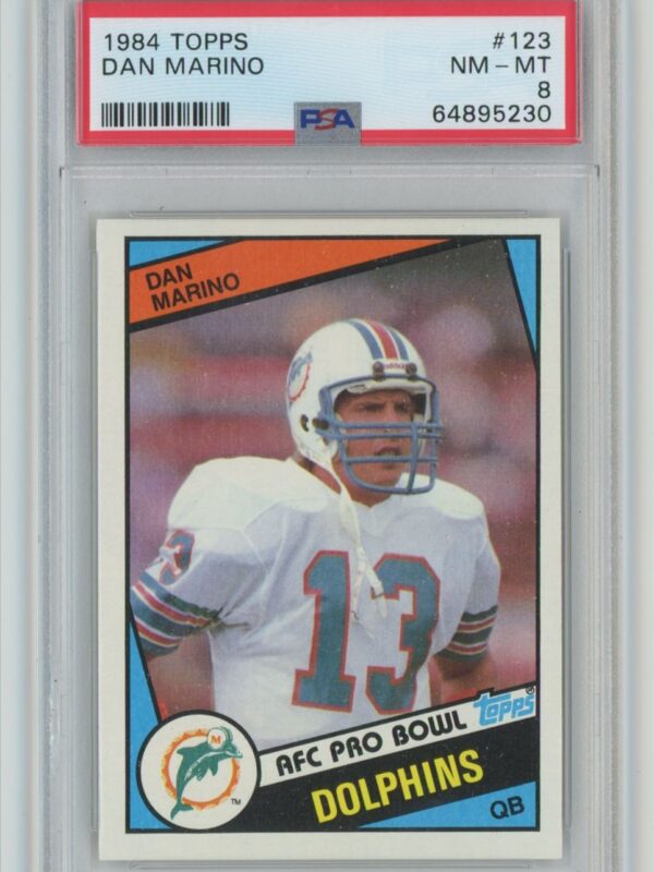 1984 TOPPS DAN MARINO ROOKIE PSA 8 MIAMI DOLPHINS #123 .