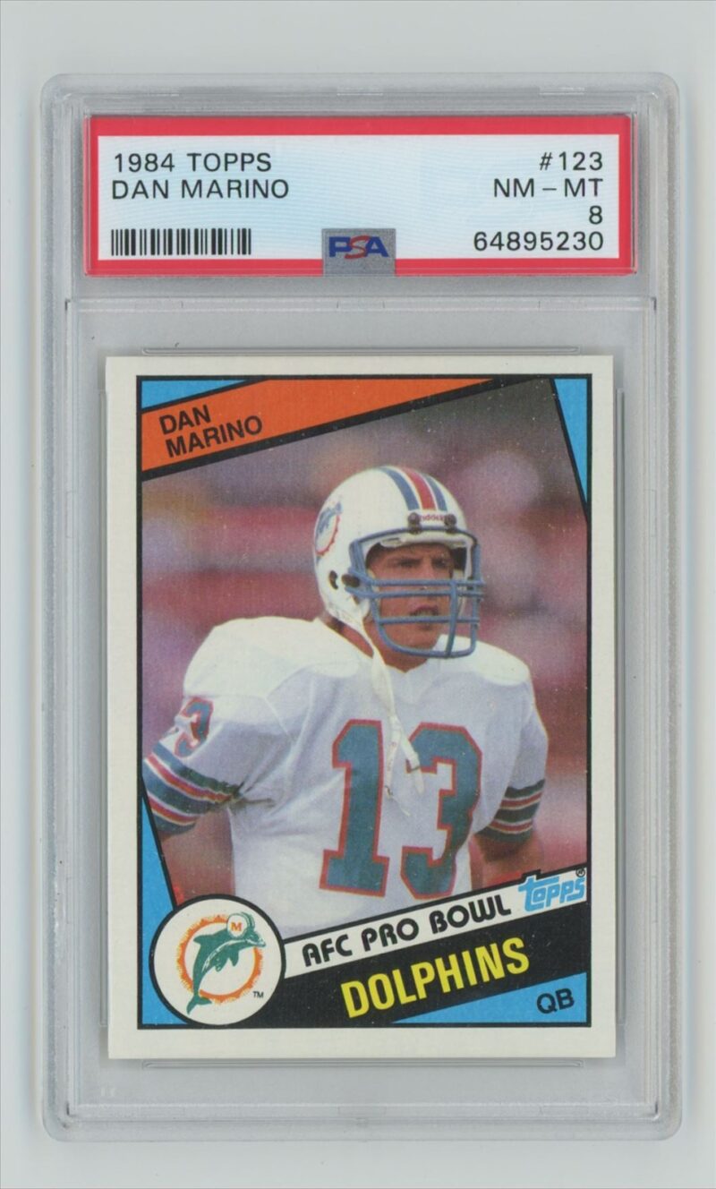 1984 TOPPS DAN MARINO ROOKIE PSA 8 MIAMI DOLPHINS #123 .