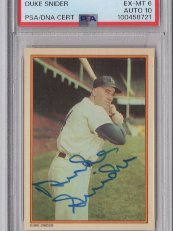 1985 CIRCLE K 3-15 DUKE SNIDER AUTO PSA 6 LOS ANGELES DODGERS #20 AUTO 10