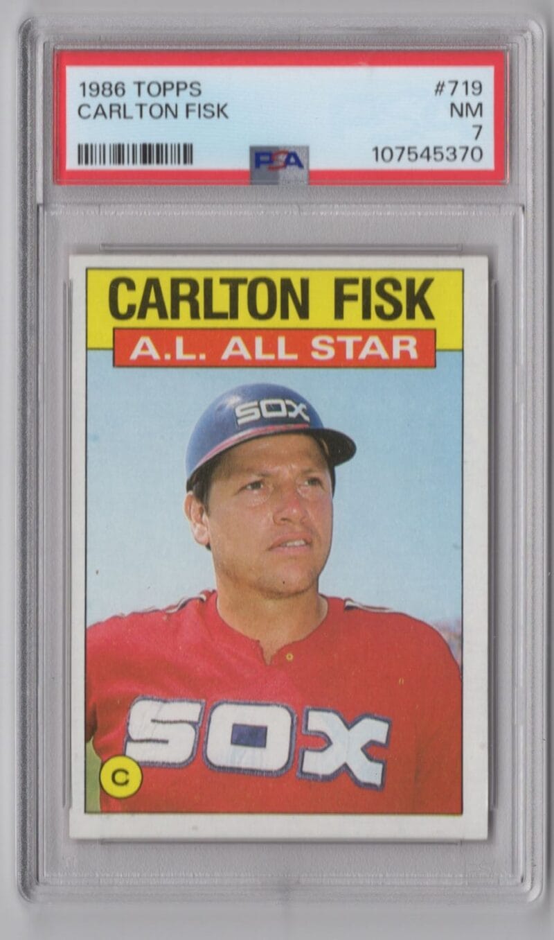 1986 TOPPS CARLTON FISK PSA 7 CHICAGO WHITE SOX #719