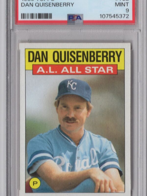 1986 TOPPS DAN QUISENBERRY PSA 9 KANSAS CITY ROYALS #722 POP 13 ONLY 14 HIGHER