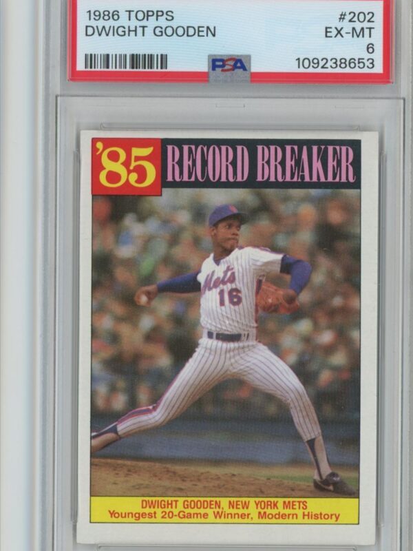 1986 TOPPS DWIGHT GOODEN PSA 6 NEW YORK METS #202