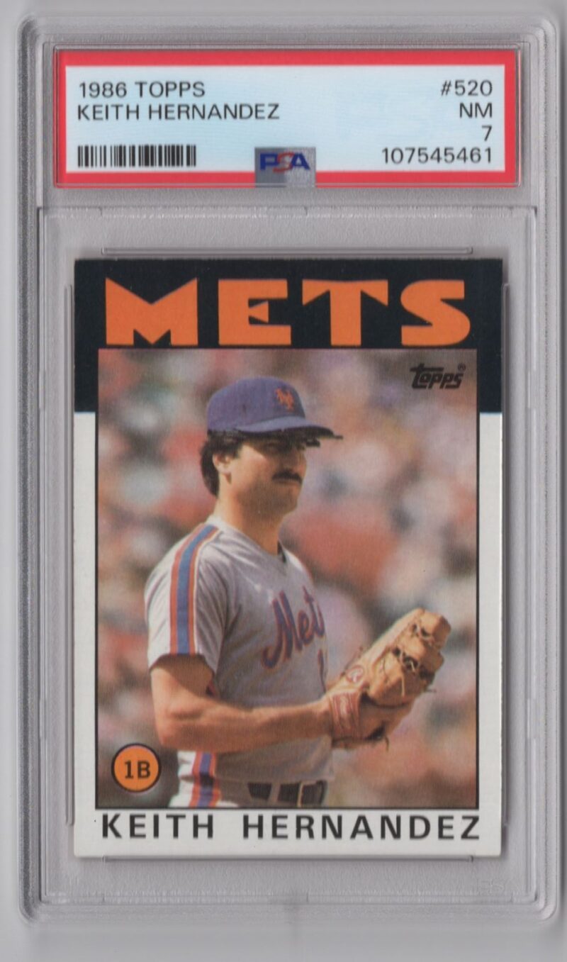 1986 TOPPS KEITH HERNANDEZ PSA 7 NEW YORK METS #520 POP