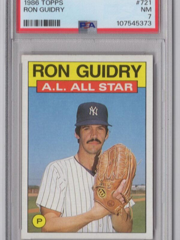 1986 TOPPS RON GUIDRY PSA 7 NEW YORK YANKEES #721 POP 4