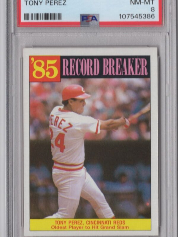 1986 TOPPS TONY PEREZ PSA 8 CINCINNATI REDS #205 POP