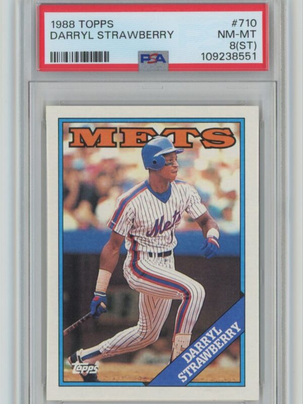 1988 TOPPS DARRYL STRAWBERRY PSA 8 NEW YORK METS #710 ST GRADE FROM ORIGINAL GUM