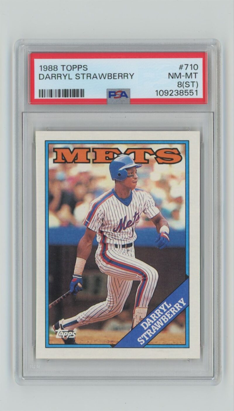 1988 TOPPS DARRYL STRAWBERRY PSA 8 NEW YORK METS #710 ST GRADE FROM ORIGINAL GUM