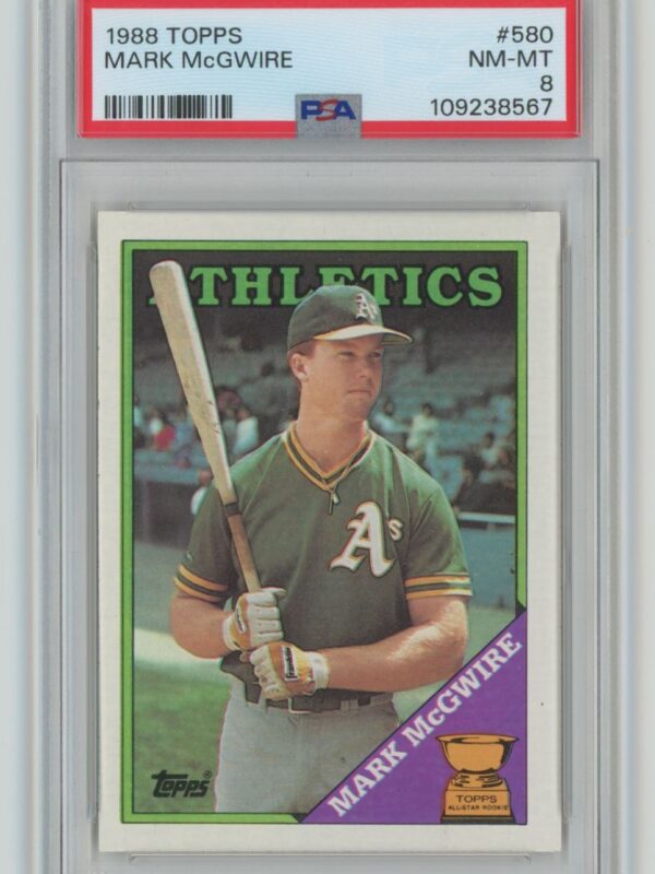 1988 TOPPS MARK MCGWIRE PSA 8 OAKLAND ATHLETICS #580