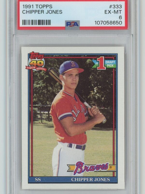 1991 TOPPS CHIPPER JONES ROOKIE PSA 6 ATLANTA BRAVES 333 286740727180