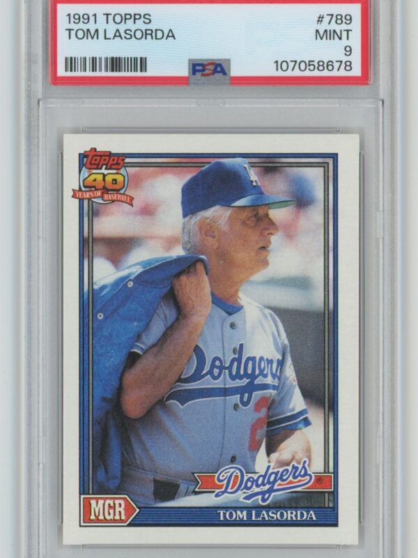 1991 TOPPS TOMMY LASORDA PSA 9 LOS ANGELES DODGERS #789 POP 20 ONLY 9 HIGHER