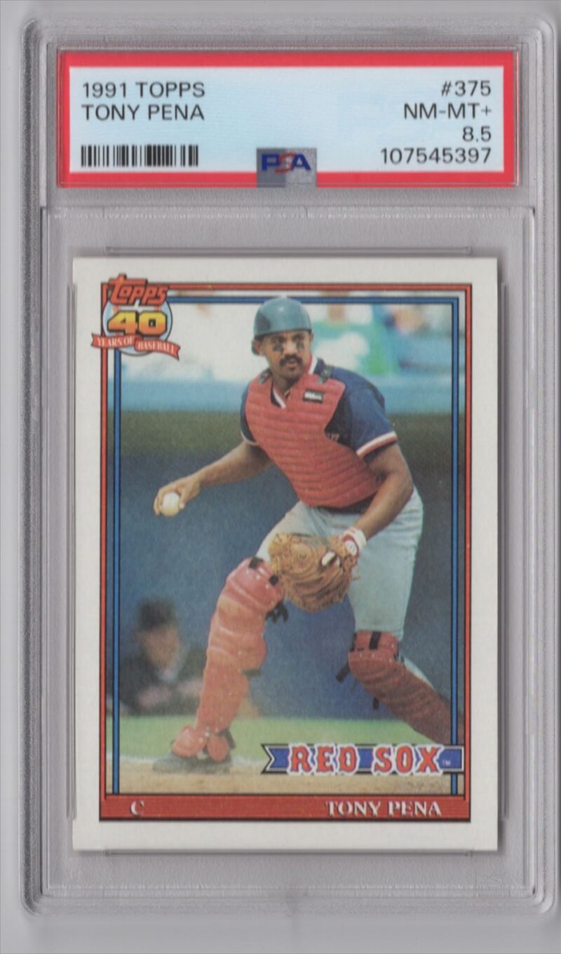 1991 TOPPS TONY PENA PSA 8.5 BOSTON RED SOX #375 POP 1 ONLY 7 HIGHER