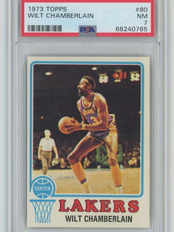 1992-93 TOPPS WILT CHAMBERLAIN PSA 7 LOS ANGELES CLIPPERS #80