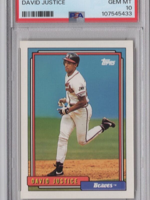 1992 TOPPS DAVID JUSTICE PSA 10 ATLANTA BRAVES #80