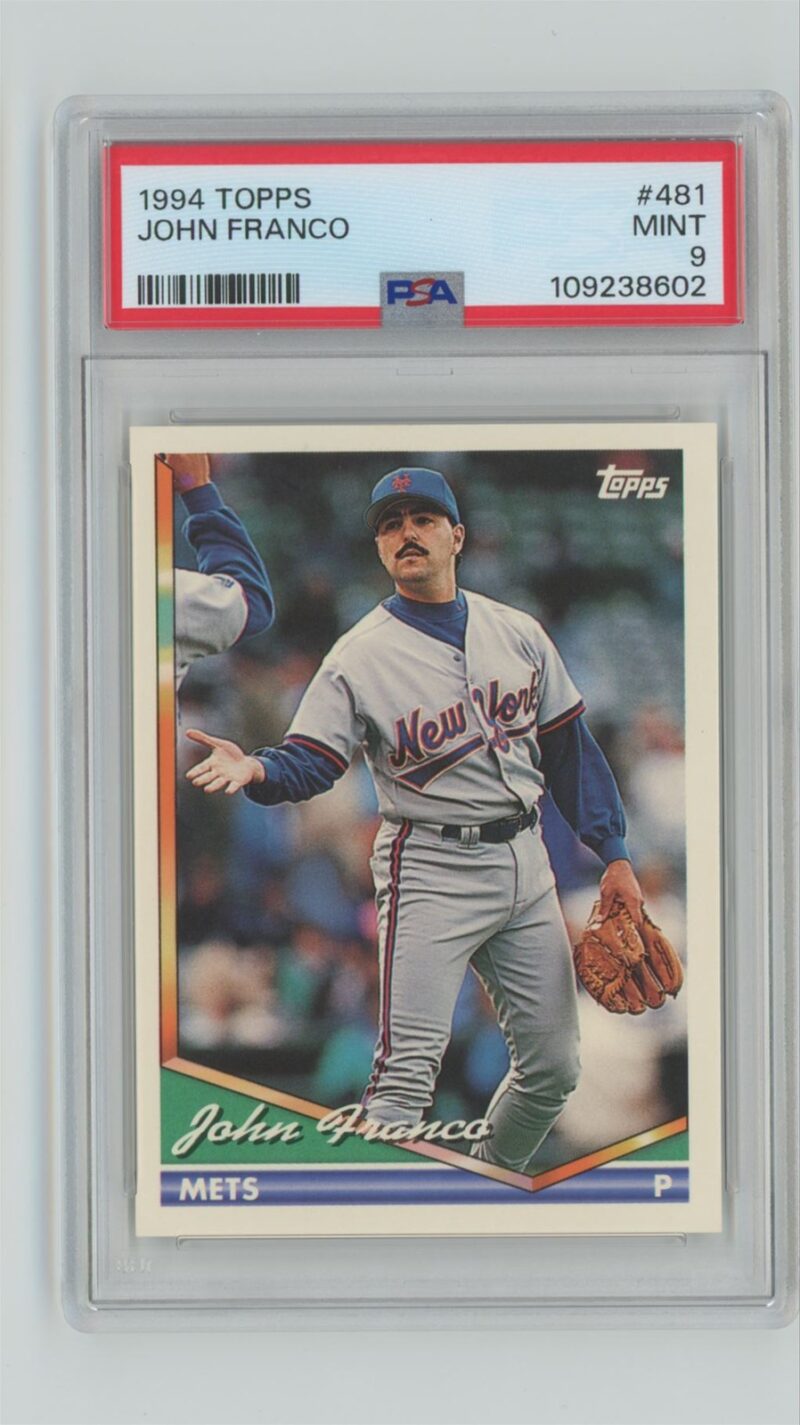 1994 TOPPS JOHN FRANCO PSA 9 NEW YORK METS #481 POP 1, ONLY 1 HIGHER