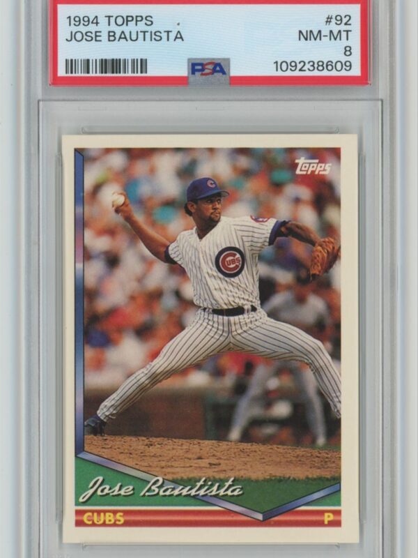 1994 TOPPS JOSE BAUTISTA PSA 8 CHICAGO CUBS #92