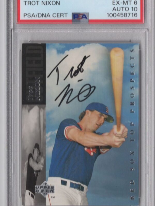 1994 UPPER DECK TROT NIXON ROOKIE AUTO PSA 6 BOSTON RED SOX #4