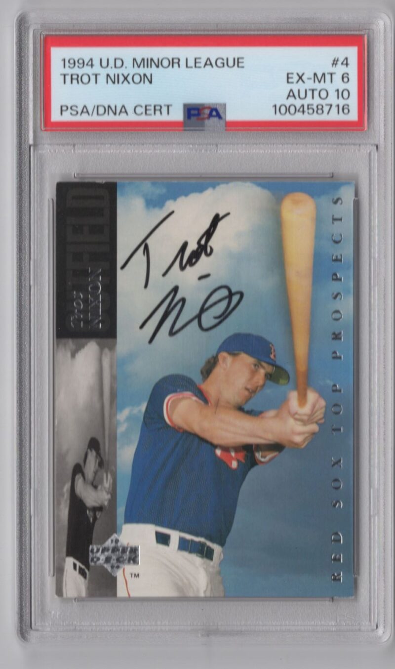 1994 UPPER DECK TROT NIXON ROOKIE AUTO PSA 6 BOSTON RED SOX #4