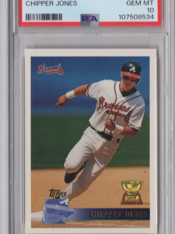 1996 TOPPS CHIPPER LARRY JONES PSA 10 ATLANTA BRAVES #177 PERFECT PSA 10 NONE
