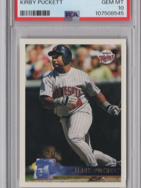 1996 TOPPS KIRBY PUCKETT PSA 10 MINNESOTA TWINS #50 PERFECT PSA 10 NONE HIGHER