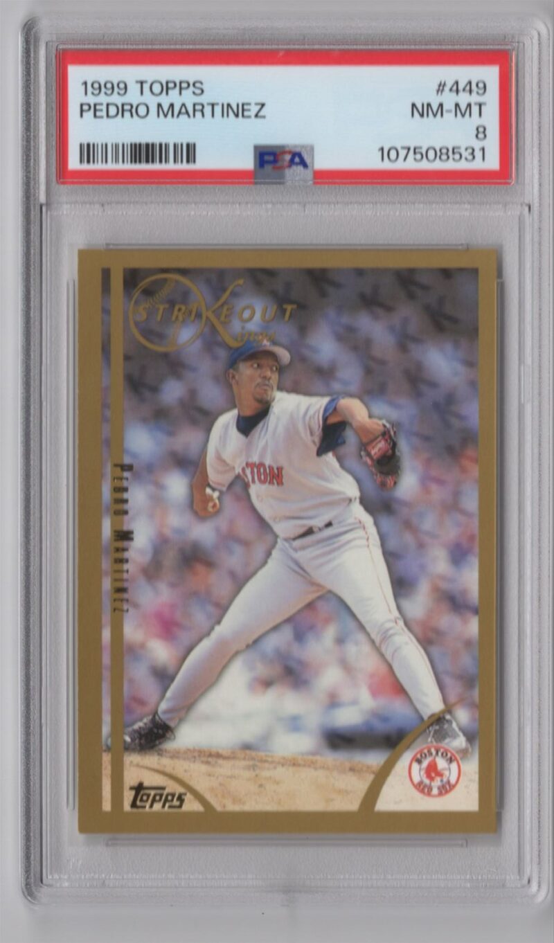 1999 TOPPS TOPPS GOLD PEDRO MARTINEZ PSA 8 BOSTON RED SOX #449 TOTAL POP 23