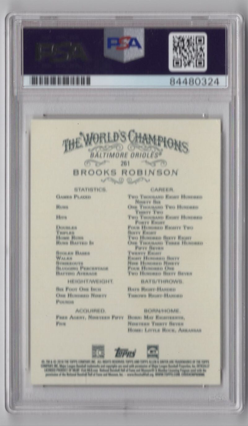 2018 ALLEN & GINTER BROOKS ROBINSON AUTO PSA BALTIMORE ORIOLES #261 - Image 3