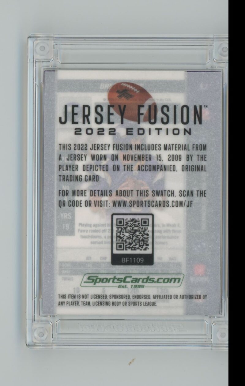 2022 SPORTS CARDS BRETT FAVRE MINNESOTA VIKINGS #BF1109 19 OF 25 JERSEY FUSION - Image 3