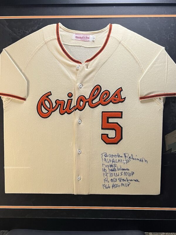 Brooks Robinson Autographed framed Orioles Mitchell & Ness MLB  Jersey