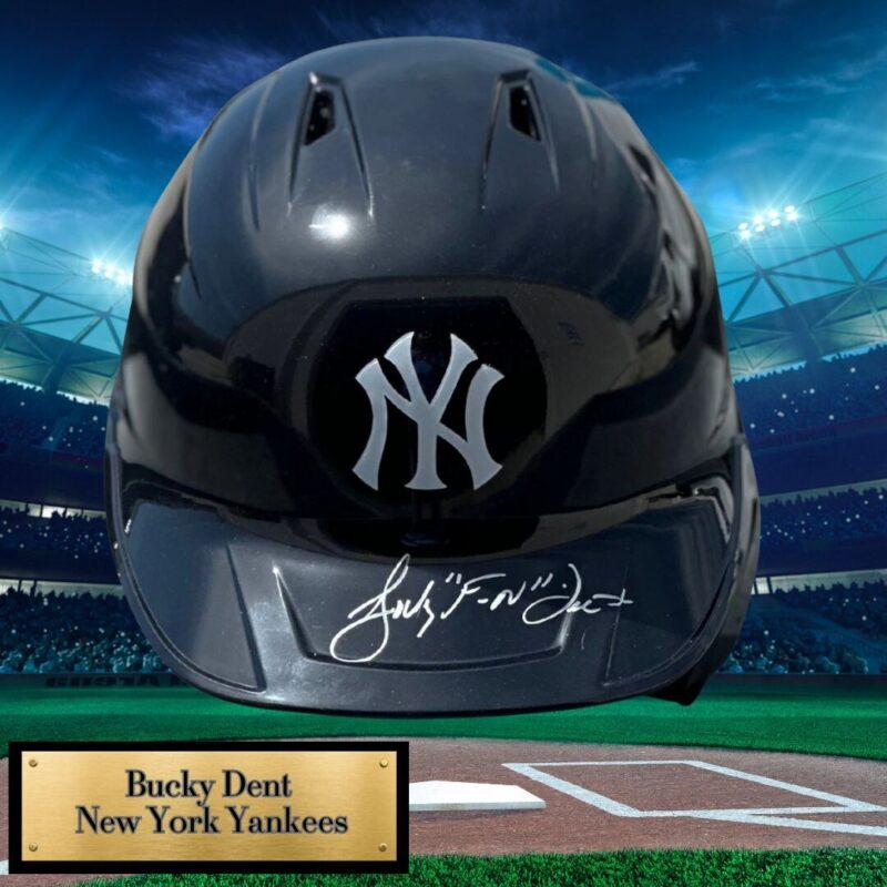 Bucky Dent Autographed New York Yankees Helmet – Inscribed "Bucky F-N Dent"