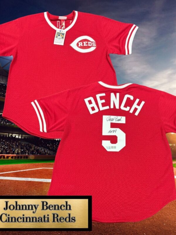 Johnny Bench HOF '89 Autographed Cincinnati Reds Jersey