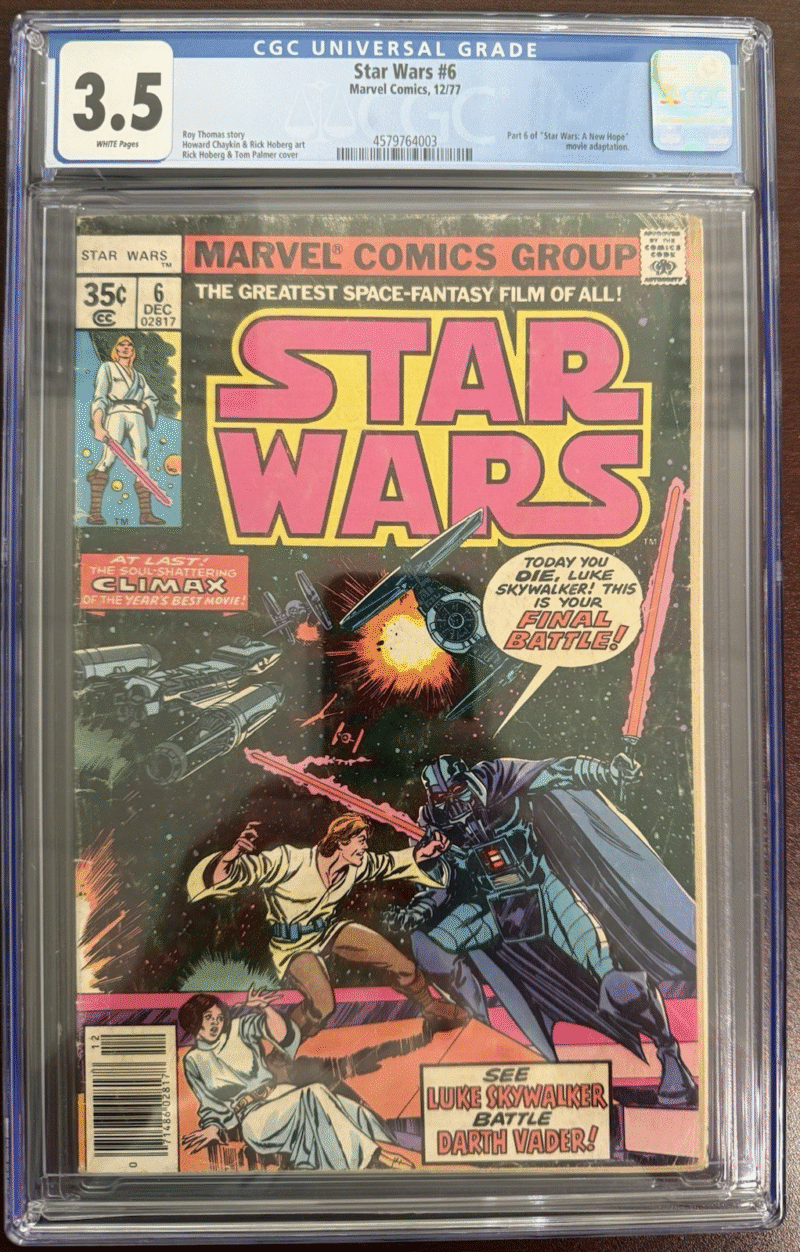 Original 1977 Star Wars Comic 6 CGC JSA 286731912660