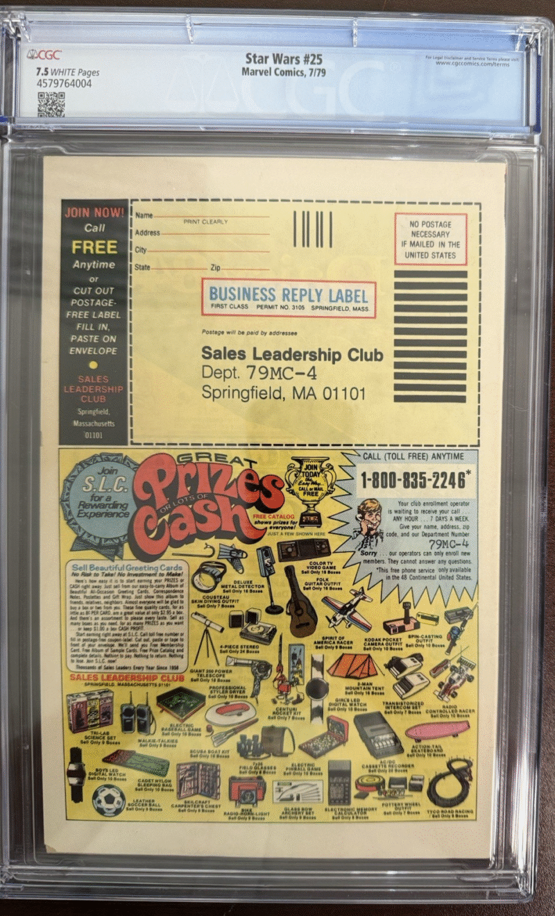 Original 1979 Star Wars Comic 25 CGC JSA 286731920780 3